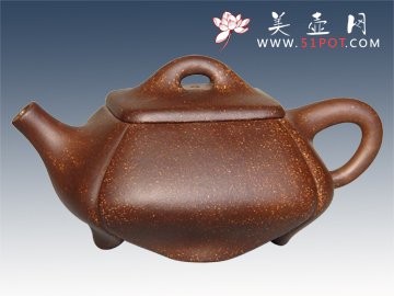 紫砂壶图片：四方石瓢 - 宜兴紫砂壶网
