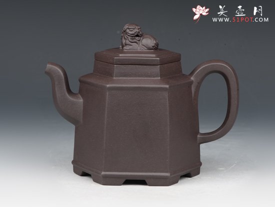 紫砂壶图片：六方醒狮 - 宜兴紫砂壶网