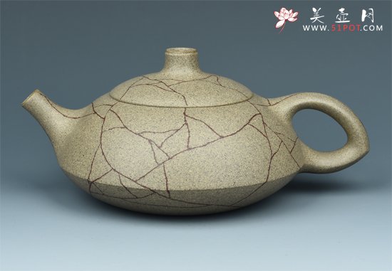 紫砂壶图片：开片石瓢 - 宜兴紫砂壶网