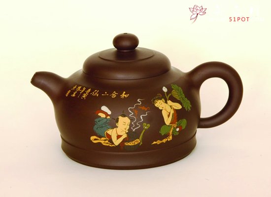 紫砂壶图片：大富贵（彩绘）420cc - 宜兴紫砂壶网