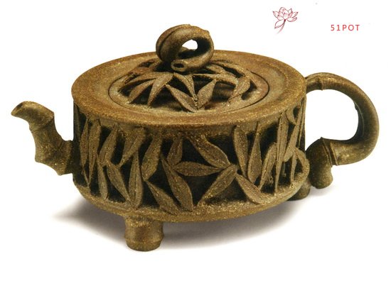 紫砂壶图片：镂空竹编 - 宜兴紫砂壶网