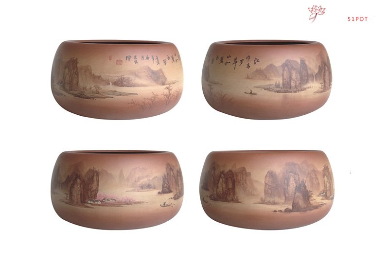 紫砂壶图片：通转漓江山水图 - 宜兴紫砂壶网