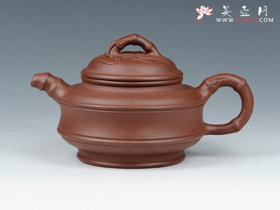 紫砂壶图片：双线竹鼓 - 宜兴紫砂壶网