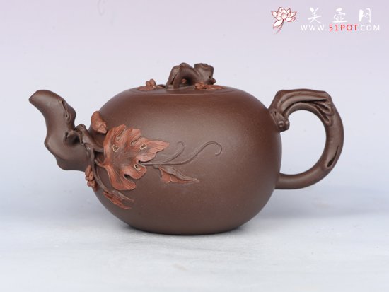 紫砂壶图片：松鼠葡萄 - 宜兴紫砂壶网