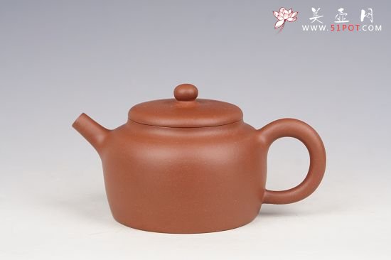 紫砂壶图片：高扁钟300cc全手工 - 宜兴紫砂壶网