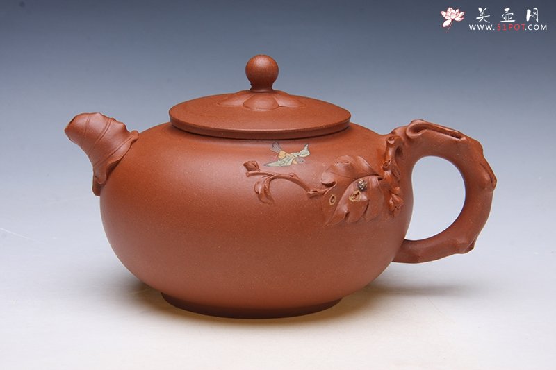 紫砂壶图片：喜鹊登枝 - 宜兴紫砂壶网