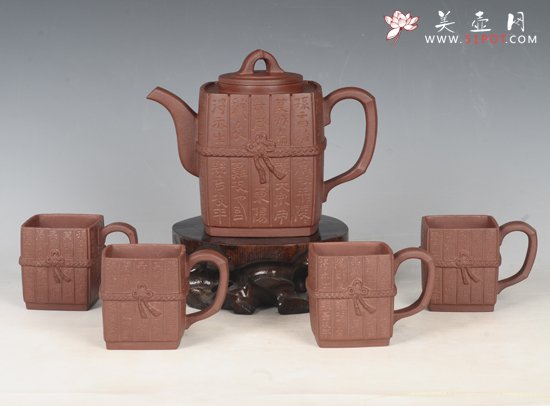 紫砂壶图片：竹简套壶 - 宜兴紫砂壶网