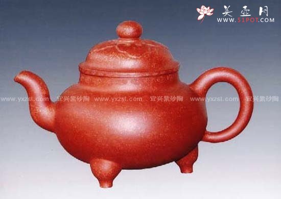 紫砂壶图片：如意三角鼎 - 宜兴紫砂壶网