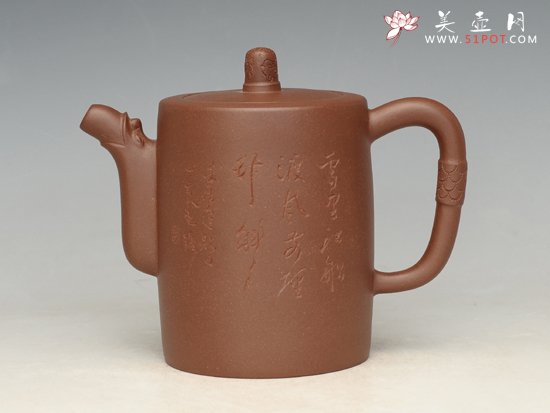 紫砂壶图片：龙柱 清水泥 320cc - 宜兴紫砂壶网