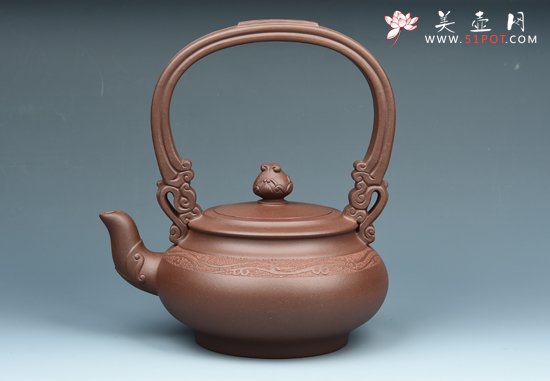 紫砂壶图片：双龙提梁 - 宜兴紫砂壶网