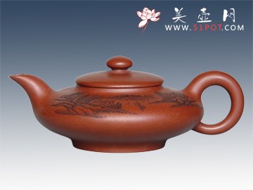 紫砂壶图片：虚扁 - 宜兴紫砂壶网