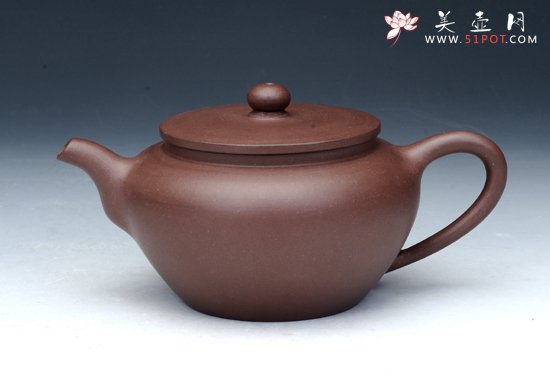 紫砂壶图片：扁石壶 底槽清 - 宜兴紫砂壶网