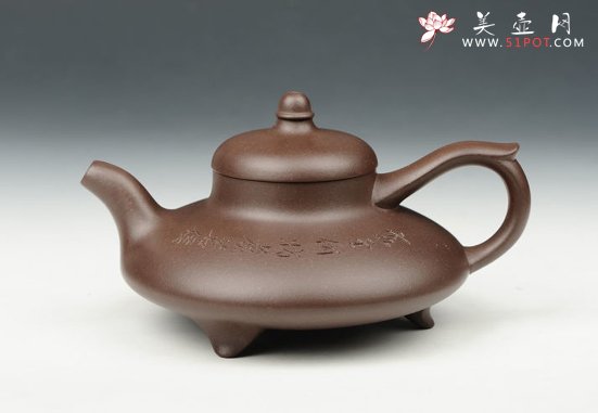 紫砂壶图片：三足神灯壶 - 宜兴紫砂壶网