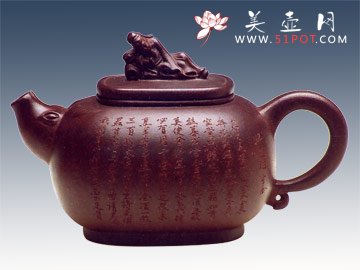 紫砂壶图片：太白醉牛壶 - 宜兴紫砂壶网