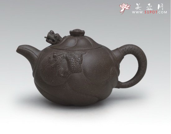 紫砂壶图片：鱼化龙 - 宜兴紫砂壶网