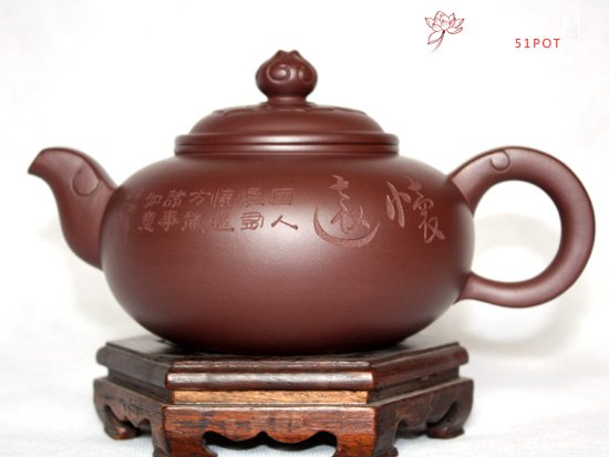 紫砂壶图片：紫茄泥  事事如意 - 宜兴紫砂壶网