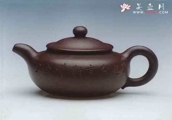 紫砂壶图片：扁腹（紫） - 宜兴紫砂壶网