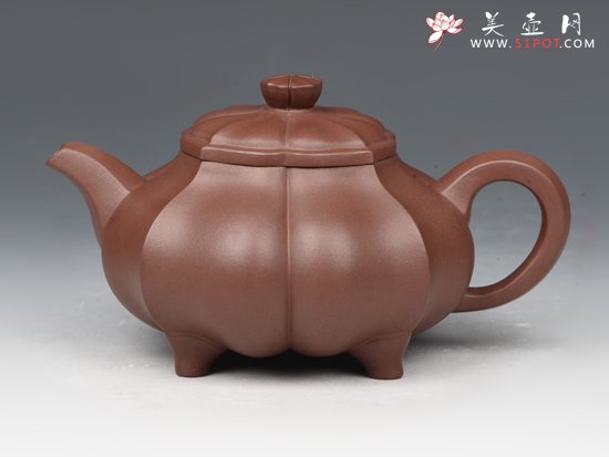 紫砂壶图片：四蹄葵菱 - 宜兴紫砂壶网