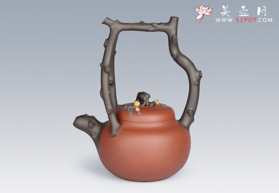 紫砂壶图片：东坡提梁 - 宜兴紫砂壶网