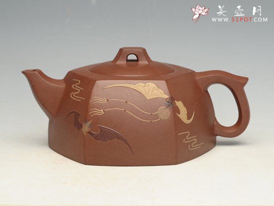 紫砂壶图片：六方井栏 容量：380cc - 宜兴紫砂壶网