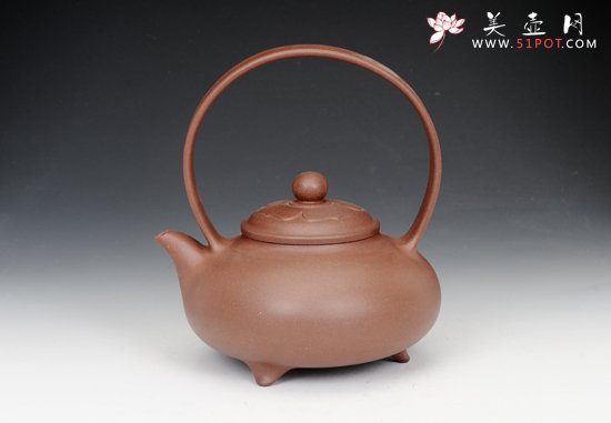 紫砂壶图片：玉带提梁 - 宜兴紫砂壶网