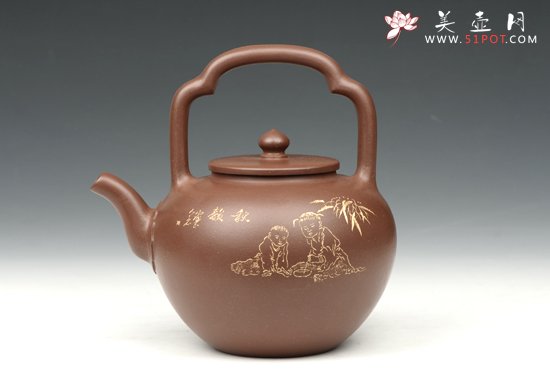 紫砂壶图片：吴径提梁 - 宜兴紫砂壶网