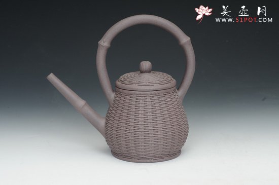 紫砂壶图片：竹编提梁 - 宜兴紫砂壶网