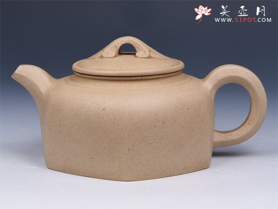 紫砂壶图片：六方如意（松绿泥） - 宜兴紫砂壶网