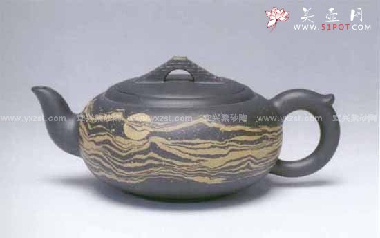 紫砂壶图片：蛟桥夜月壶 - 宜兴紫砂壶网