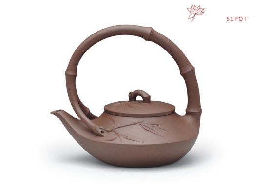 紫砂壶图片：竹提梁 清水泥 - 宜兴紫砂壶网