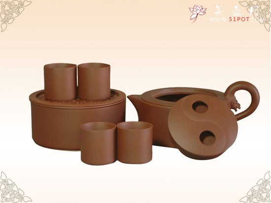 紫砂壶图片：中国龙组合茶具 - 宜兴紫砂壶网