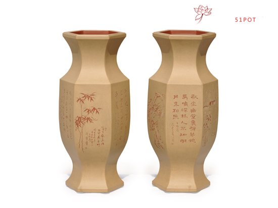 紫砂壶图片：鱼尾瓶 - 宜兴紫砂壶网