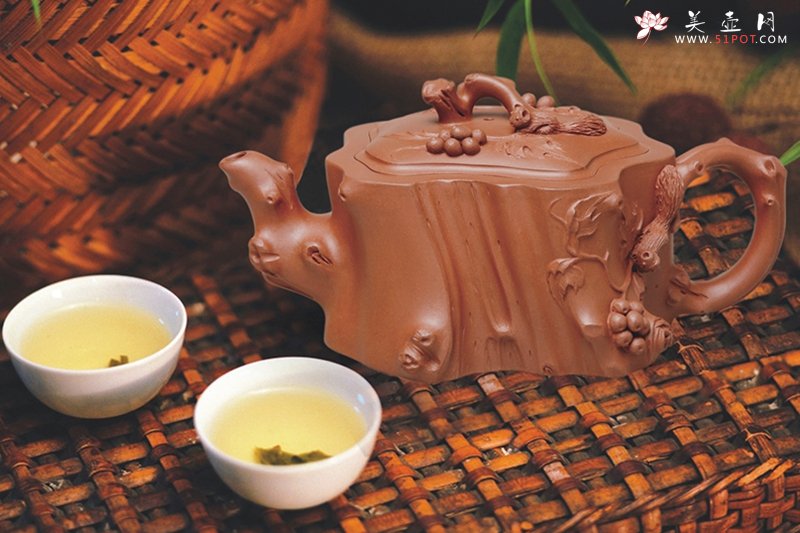 紫砂壶图片：矮松鼠葡萄壶 - 宜兴紫砂壶网