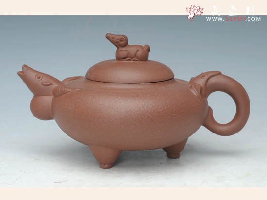 紫砂壶图片：三羊开泰 - 宜兴紫砂壶网