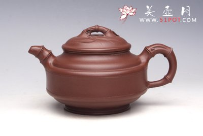 紫砂壶图片：双线竹鼓 - 宜兴紫砂壶网