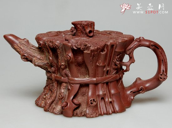 紫砂壶图片：束柴三友  360cc - 宜兴紫砂壶网