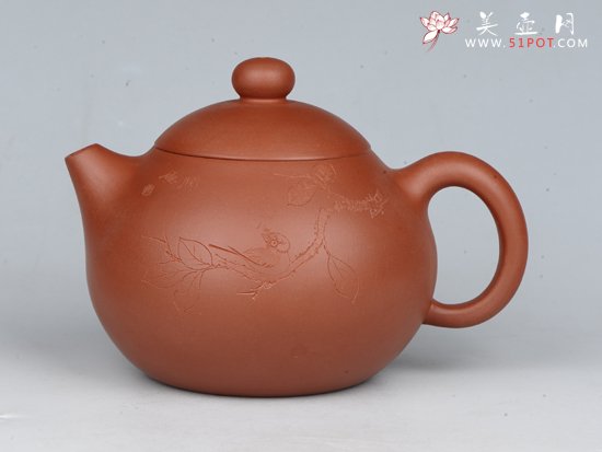 紫砂壶图片：文旦  容量：200cc  泥料：小红泥 - 宜兴紫砂壶网