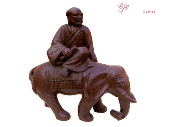 紫砂壶图片：骑象罗汉作者：高级工艺师吴克强 - 宜兴紫砂壶网