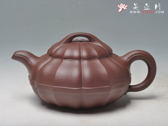 紫砂壶图片：菱花线圆 - 宜兴紫砂壶网