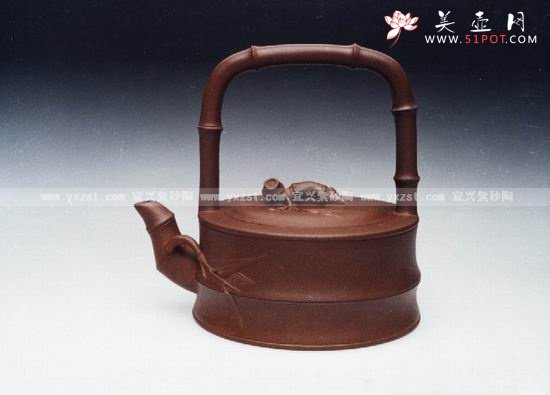 紫砂壶图片：竹提壶 - 宜兴紫砂壶网