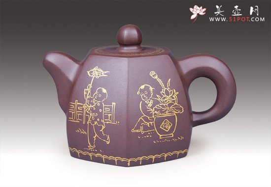 紫砂壶图片：铜六方 - 宜兴紫砂壶网