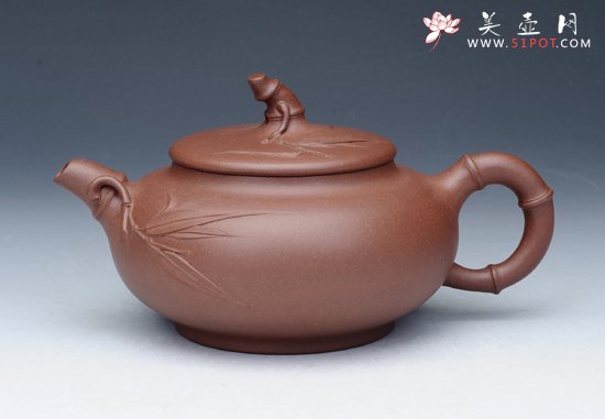 紫砂壶图片：竹鼎壶 清水泥 - 宜兴紫砂壶网