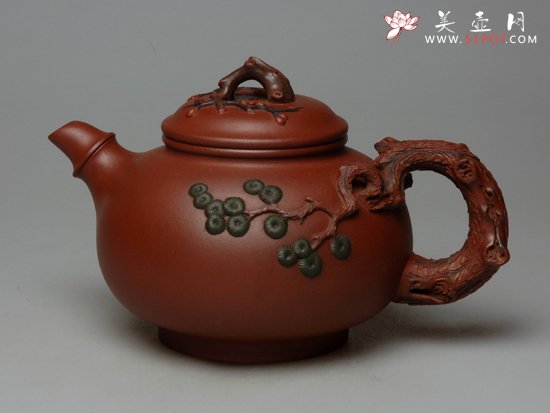 紫砂壶图片：鼓腹三友  450cc - 宜兴紫砂壶网