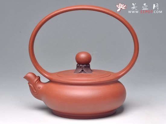 紫砂壶图片：龙珠提梁（清水泥）... - 宜兴紫砂壶网