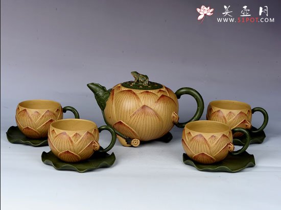 紫砂壶图片：荷花莲子 - 宜兴紫砂壶网