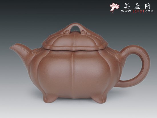 紫砂壶图片：四脚菱花 - 宜兴紫砂壶网
