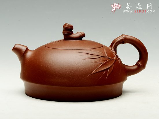 紫砂壶图片：竹节半月2 - 宜兴紫砂壶网