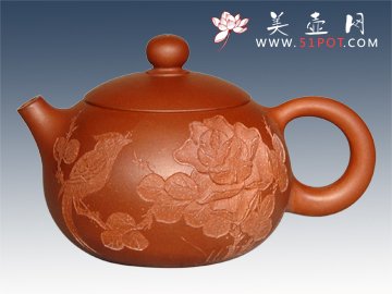 紫砂壶图片：鸟语花香 - 宜兴紫砂壶网