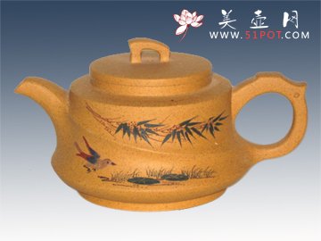 紫砂壶图片：飘逸金砂 - 宜兴紫砂壶网