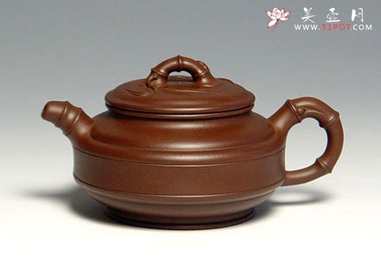 紫砂壶图片：双线竹鼓 - 宜兴紫砂壶网